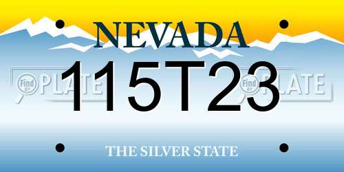 115T23 Nevada License Plate