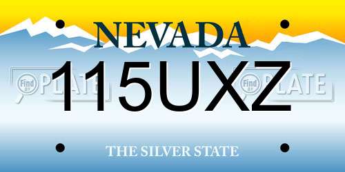 115UXZ Nevada License Plate