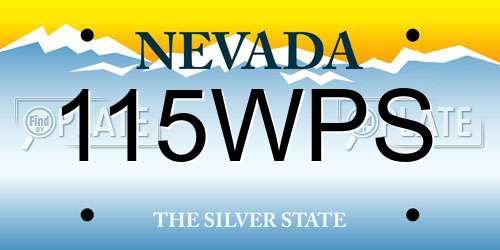 115WPS Nevada License Plate