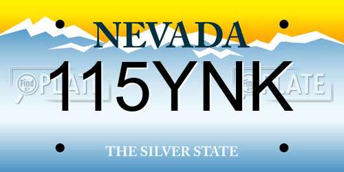115YNK Nevada License Plate