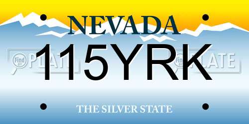 115YRK Nevada License Plate