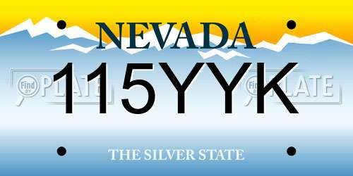 115YYK Nevada License Plate