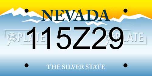 115Z29 Nevada License Plate