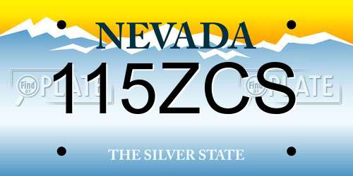 115ZCS Nevada License Plate