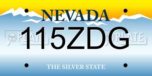 115ZDG Nevada License Plate