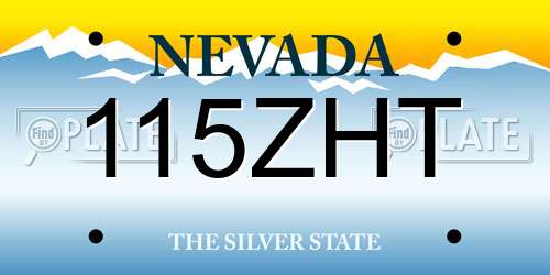 115ZHT Nevada License Plate