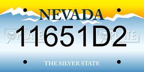 11651D2 Nevada License Plate