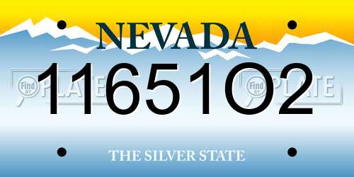 11651O2 Nevada License Plate