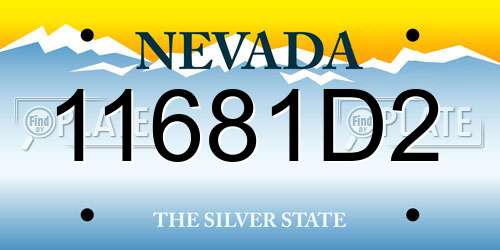 11681D2 Nevada License Plate