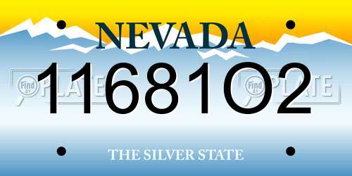 11681O2 Nevada License Plate
