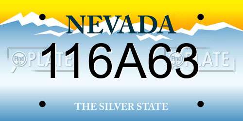 116A63 Nevada License Plate