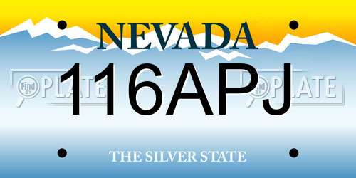 116APJ Nevada License Plate