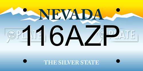 116AZP Nevada License Plate