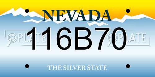 116B70 Nevada License Plate