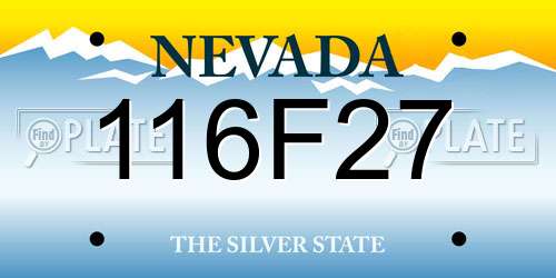 116F27 Nevada License Plate