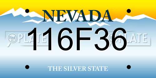 116F36 Nevada License Plate