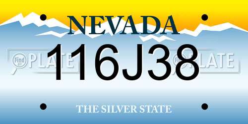 116J38 Nevada License Plate