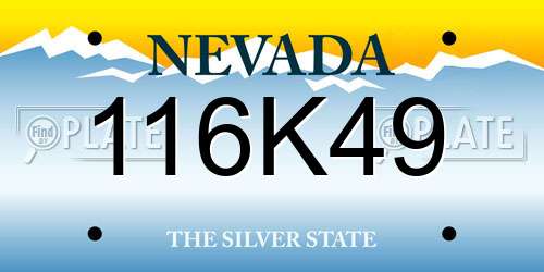 116K49 Nevada License Plate