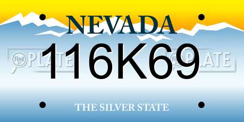 116K69 Nevada License Plate