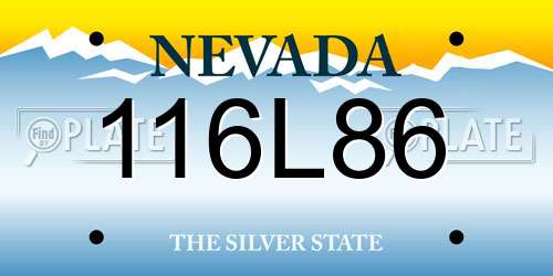 116L86 Nevada License Plate
