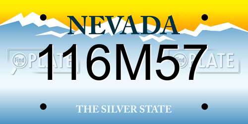 116M57 Nevada License Plate