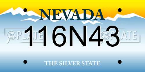 116N43 Nevada License Plate