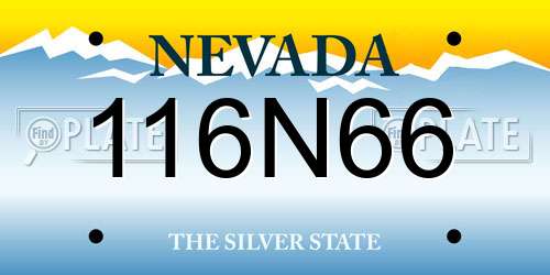 116N66 Nevada License Plate