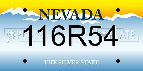 116R54 Nevada License Plate