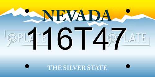 116T47 Nevada License Plate