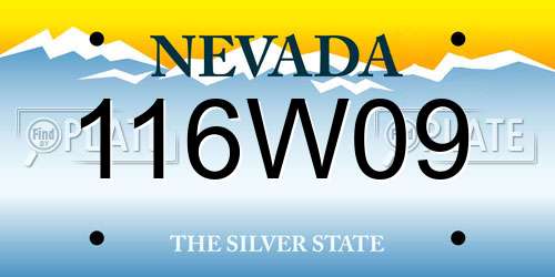 116W09 Nevada License Plate