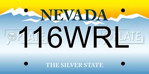 116WRL Nevada License Plate