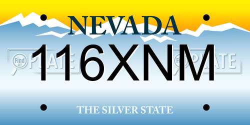116XNM Nevada License Plate