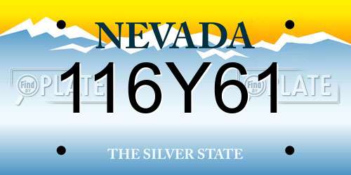 116Y61 Nevada License Plate