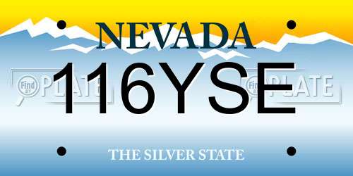 116YSE Nevada License Plate