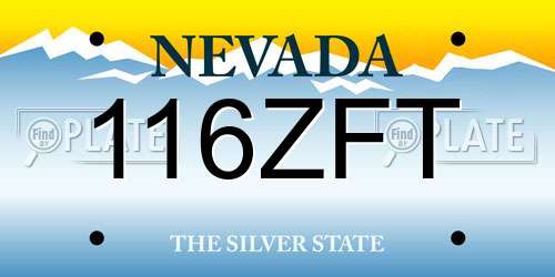 116ZFT Nevada License Plate