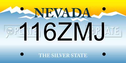 116ZMJ Nevada License Plate