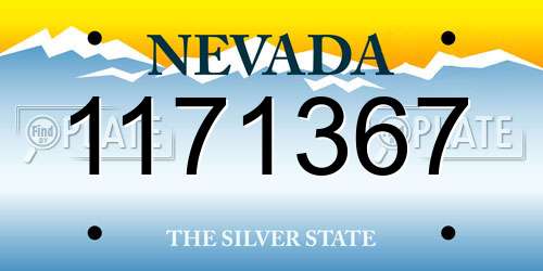 1171367 Nevada License Plate