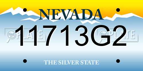 11713G2 Nevada License Plate