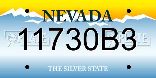 11730B3 Nevada License Plate