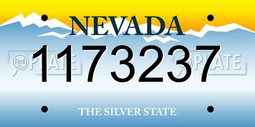1173237 Nevada License Plate