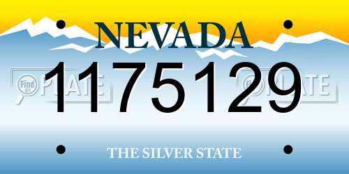 1175129 Nevada License Plate