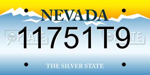 11751T9 Nevada License Plate