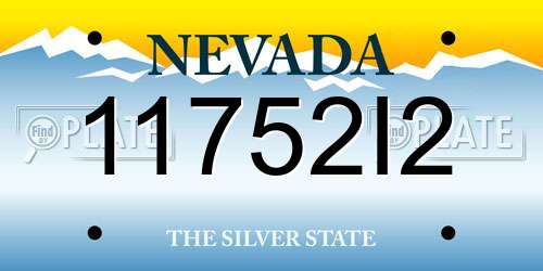 11752I2 Nevada License Plate
