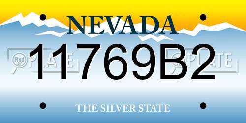 11769B2 Nevada License Plate