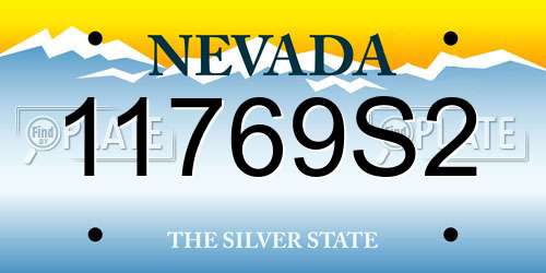 11769S2 Nevada License Plate