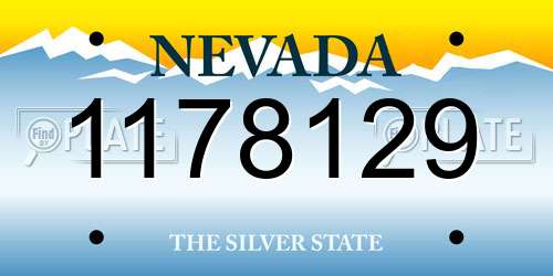 1178129 Nevada License Plate