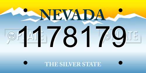 1178179 Nevada License Plate