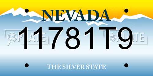 11781T9 Nevada License Plate
