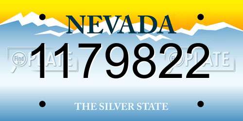1179822 Nevada License Plate