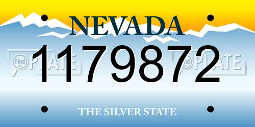 1179872 Nevada License Plate